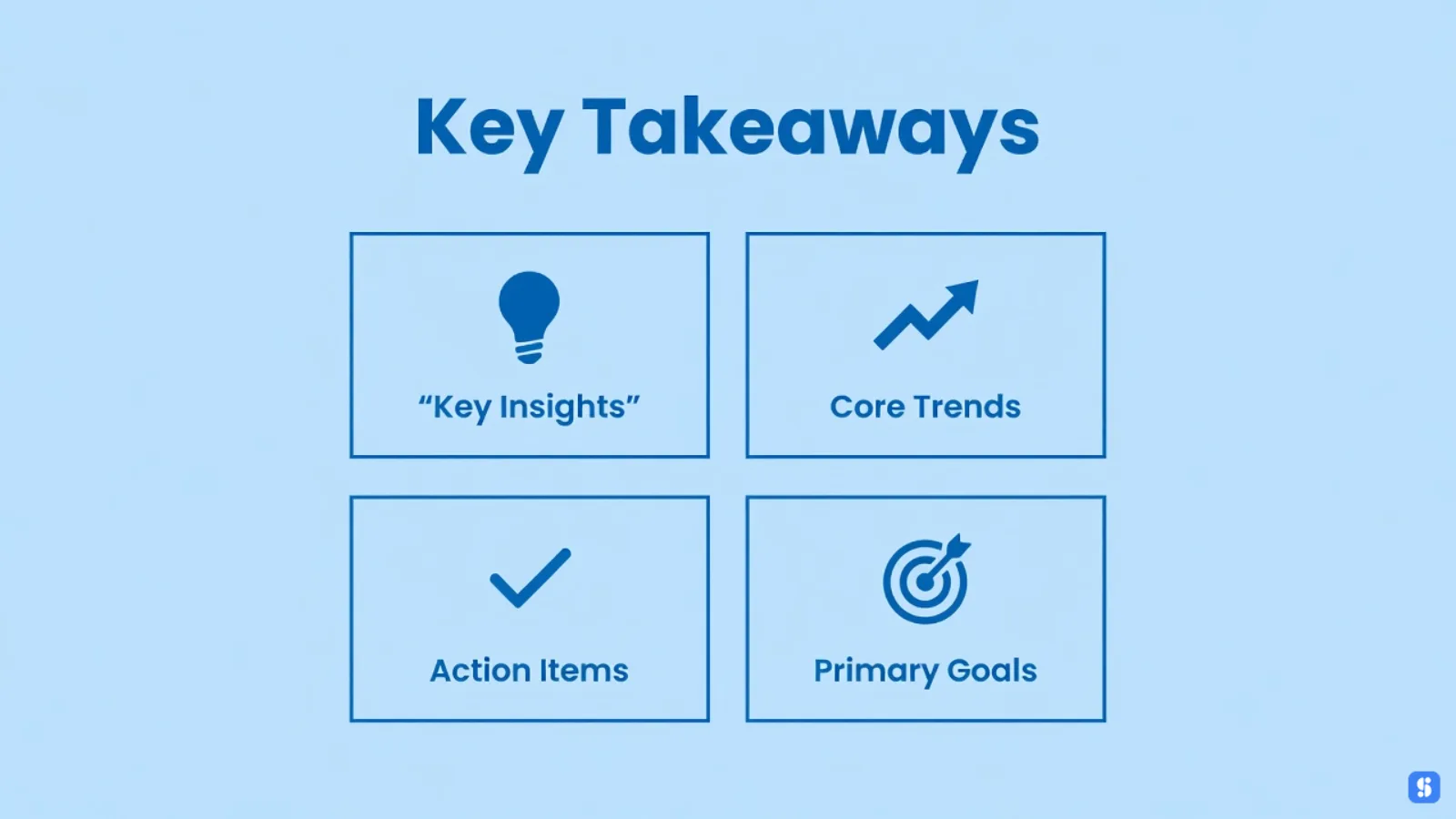 Key takeaways card grid