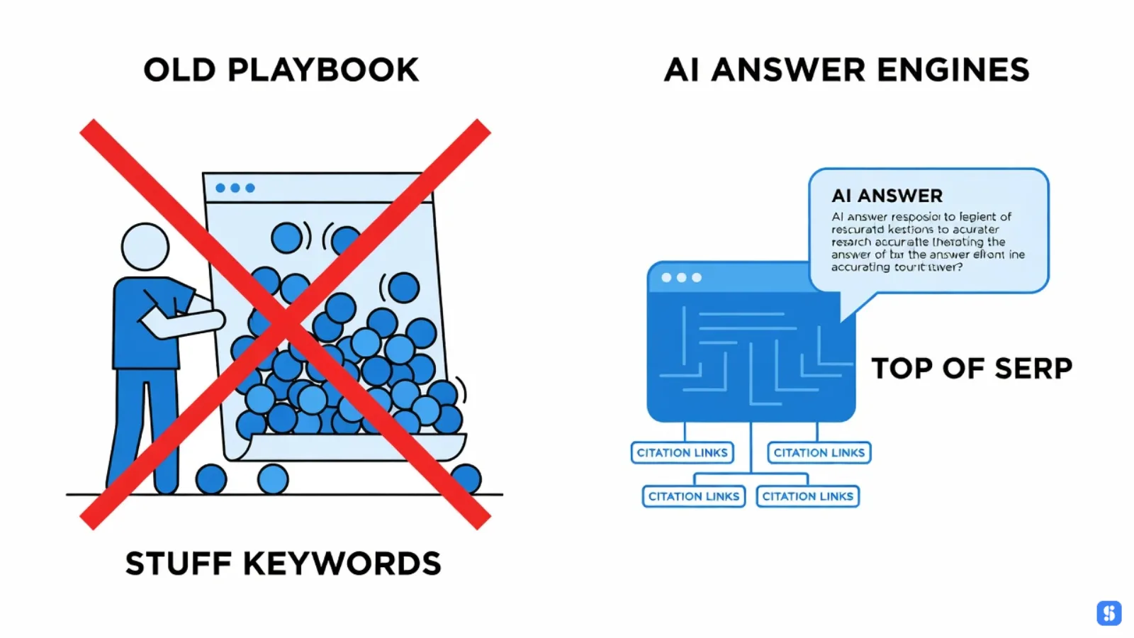 comparison of keyword stuffing vs AI answers