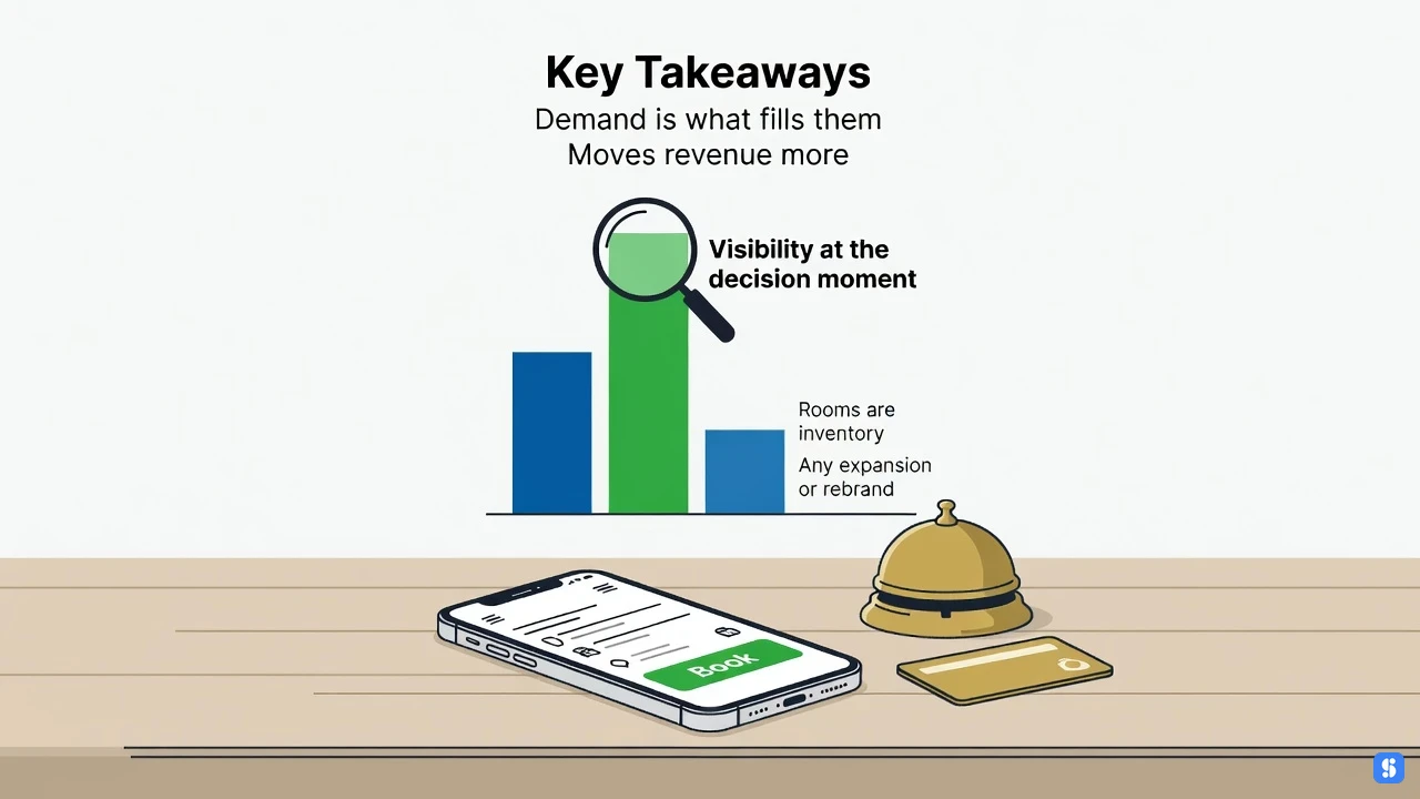 tallest bar chart labeled 'Visibility at the decision moment' with magnifying glass