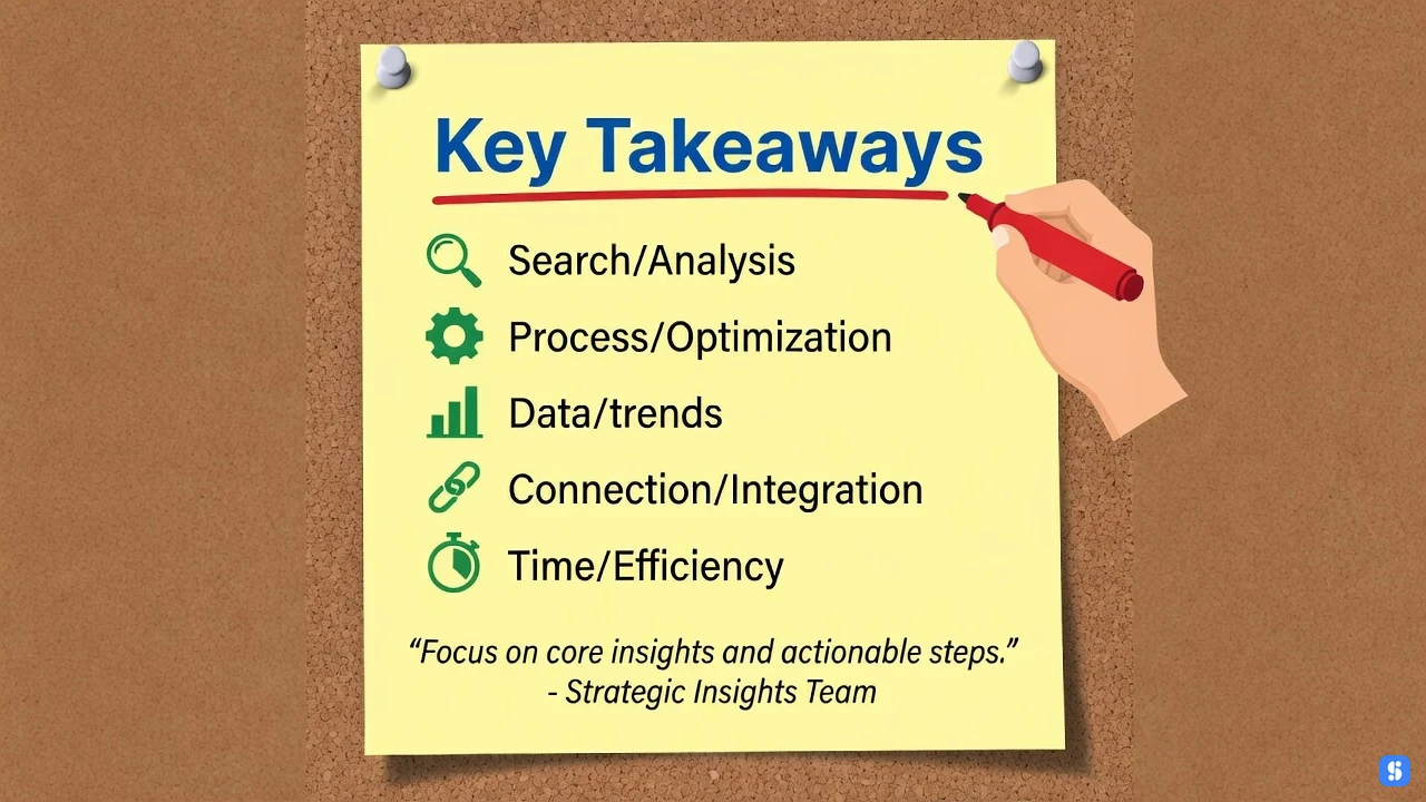 key takeaways quote card with checklist icons