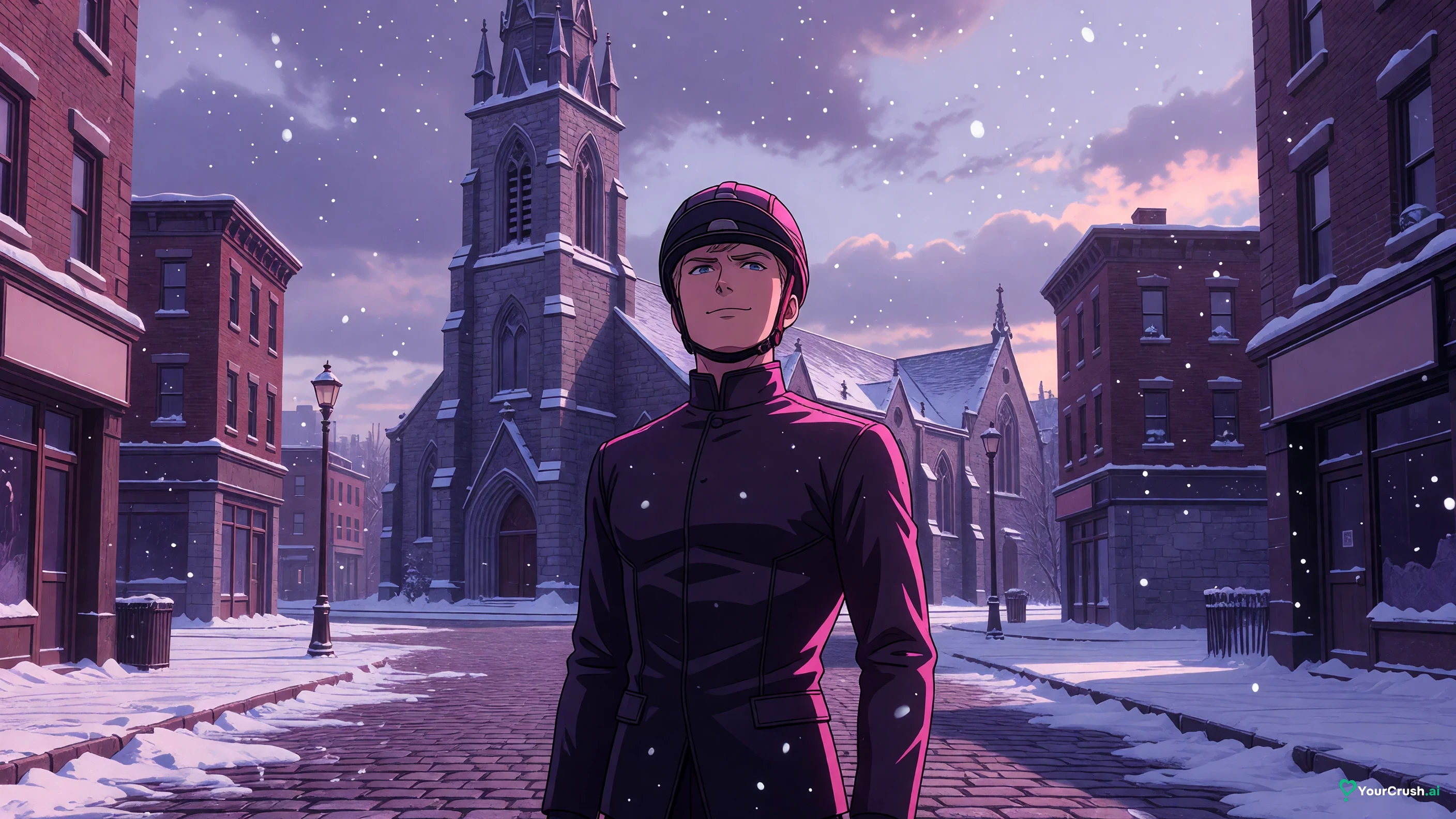 The alternate-world Diego Brando standing on a Manhattan street near Trinity Church