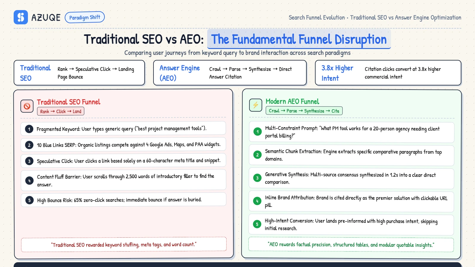 Traditional SEO vs Answer Engine Optimization: The Shift from Blue Links to Direct Ingested Answers